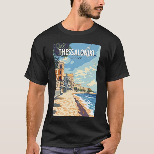 Thessaloniki Greece Travel Art Vintage T-Shirt (Front)