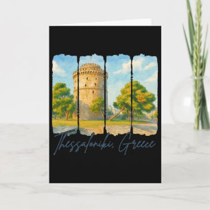 Thessaloniki Greece Travel Brushstroke Thessalonik Card