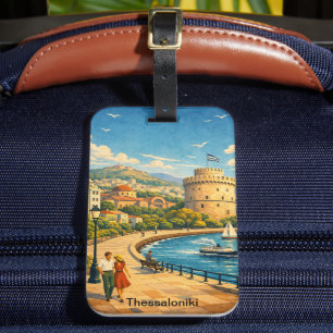 Thessaloniki Greece Vintage Travel Luggage Tag