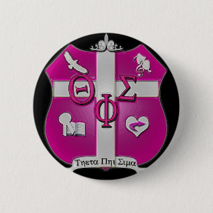 theta phi sigma shield 6 cm round badge