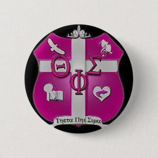 theta phi sigma shield 6 cm round badge