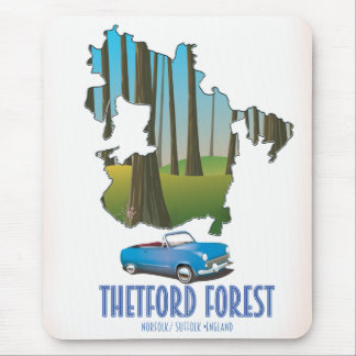 Thetford forest norfolk suffolk england map mouse mat