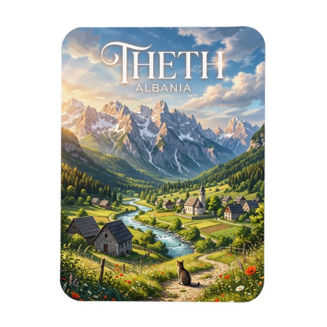 Theth Albania Magnet (Vertical)