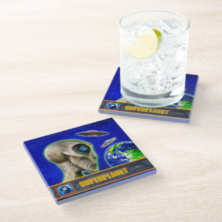 THEY ARE ALREADY HERE - SUPERPLANET design collect Glass Coaster