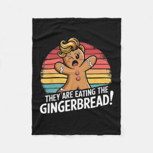 They Are Eating The Gingerbread Christmas Humour T Fleece Blanket
