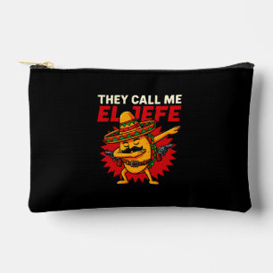 They Call Me El Jefe Taco Funny Boss Cinco De Mayo Accessory Pouch