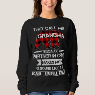 They Call me Grandma Bear Red Plaid Matching Pajam Sweatshirt