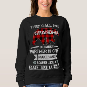 They Call me Grandma Bear Red Plaid Matching Pajam Sweatshirt