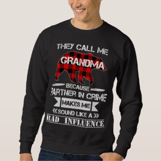 They Call me Grandma Bear Red Plaid Matching Pajam Sweatshirt