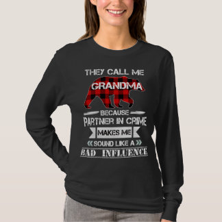 They Call me Grandma Bear Red Plaid Matching Pajam T-Shirt