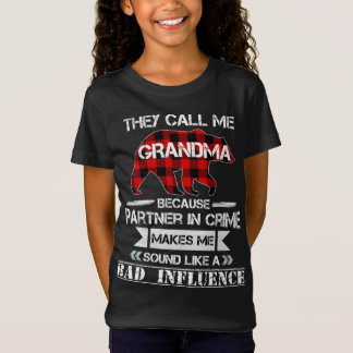 They Call me Grandma Bear Red Plaid Matching Pajam T-Shirt