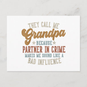 They Call Me Grandpa Funny Father's Day Grandpa Holiday Postcard