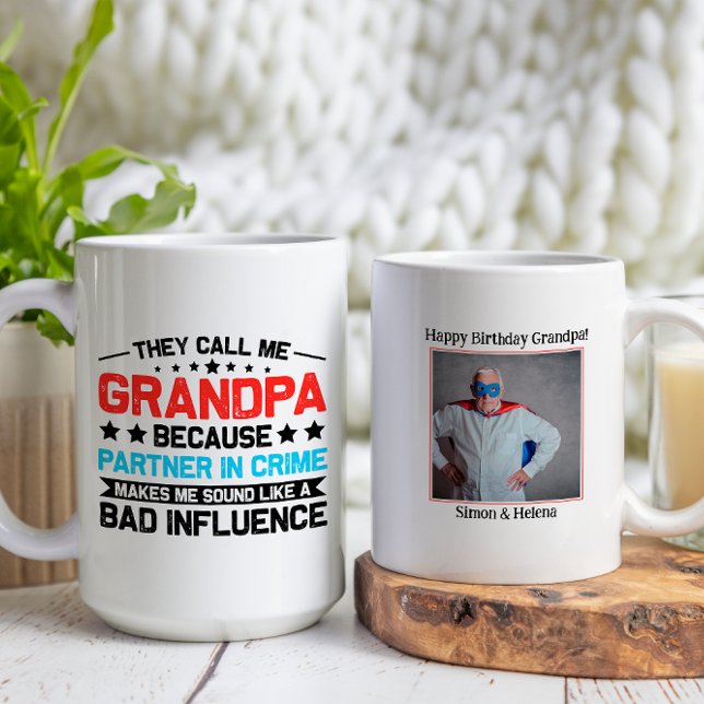 They Call Me Grandpa Funny Granddad Birthday Photo Coffee Mug (Creator Uploaded)
