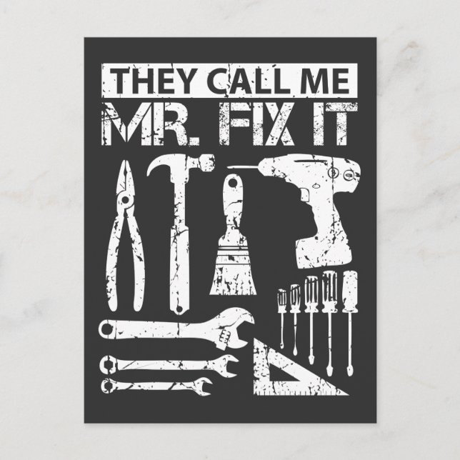 They Call Me Mr Fix It Funny Handyman Dad Father Postcard (Front)