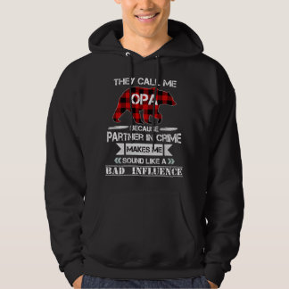 They Call me Opa Bear Red Plaid Matching Pajama Fa Hoodie
