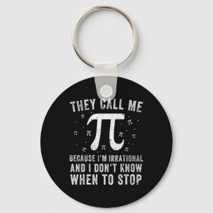 They Call Me Pi Symbol Pi Day Cute Funny Groovy Key Ring