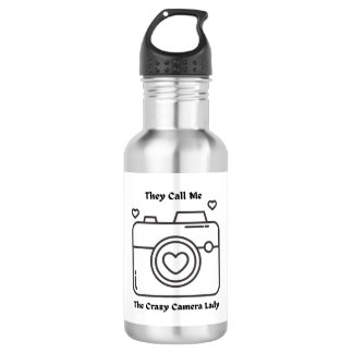 They Call Me the Crazy Camera Lady on a 532 Ml Water Bottle