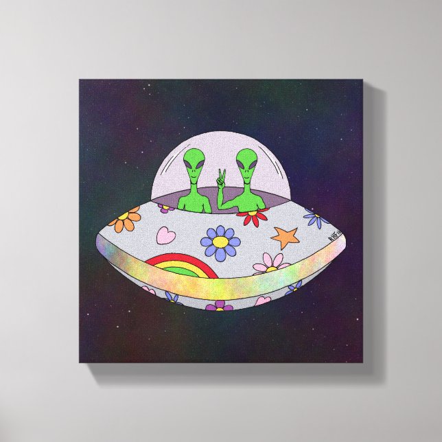 They Come in Peace UFO Canvas Print (Front)