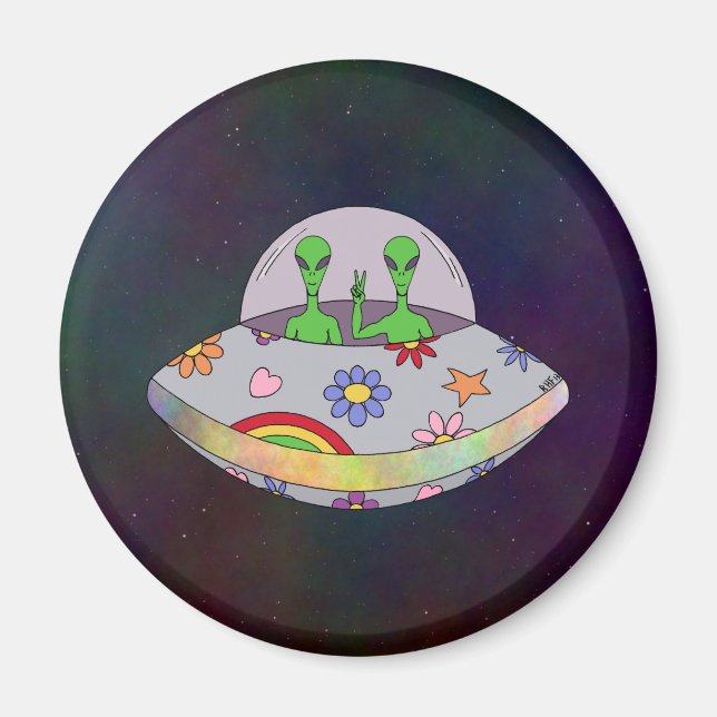 They Come in Peace UFO Magnet (Front)