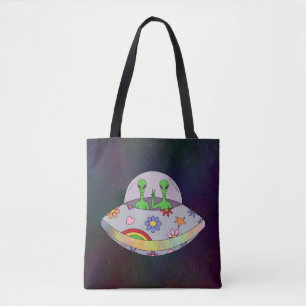 They Come in Peace UFO Tote Bag