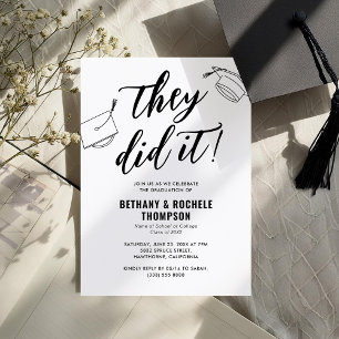 They Did It Joint Graduation Party Invitation