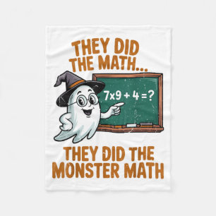 They Did Monster Math Teacher Halloween Costume Pr Fleece Blanket