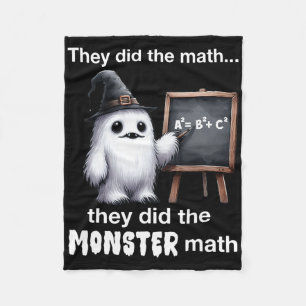 They Did The Monster Math Yeti Funny Halloween Tea Fleece Blanket