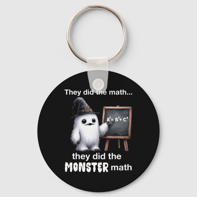 They Did The Monster Math Yeti Funny Halloween Tea Key Ring (Front)