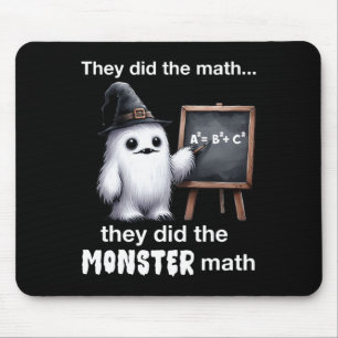 They Did The Monster Math Yeti Funny Halloween Tea Mouse Mat