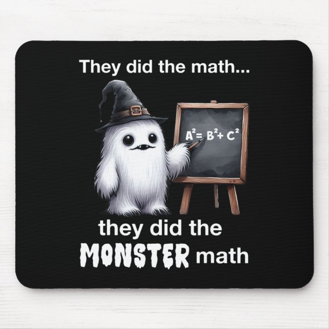 They Did The Monster Math Yeti Funny Halloween Tea Mouse Mat (Front)