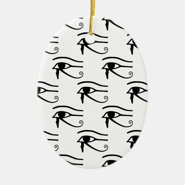 They Eye Of Horus Pattern Ceramic Tree Decoration (Front)