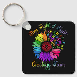 They Fight I Fight Oncology Team Sunflower Oncolog Key Ring