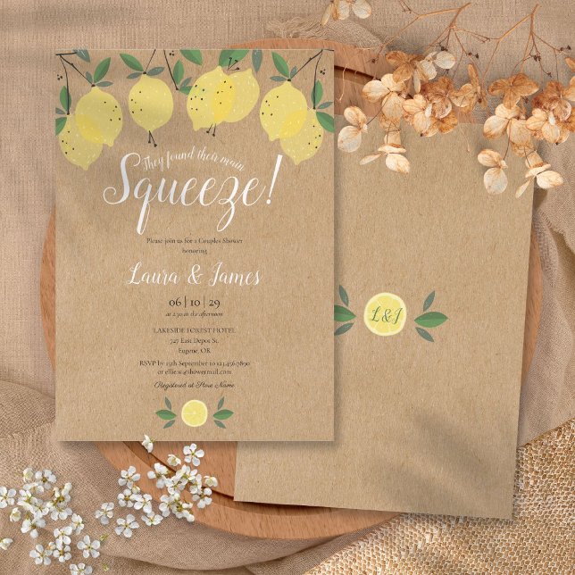 They Found Their Main Squeeze Lemon Couples Shower Invitation (They Found Their Main Squeeze Lemon Couples Shower Invitation)