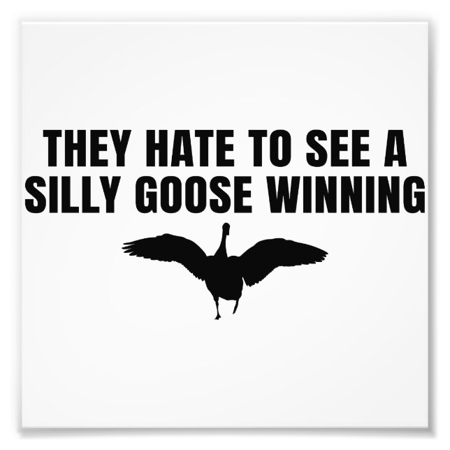 They Hate To See A Silly Goose Winning Funny Joke Photo Print (Front)