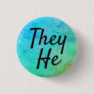 They He Pronouns 3 Cm Round Badge