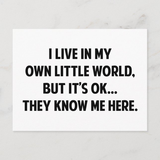 They Know Me Here Postcard (Front)