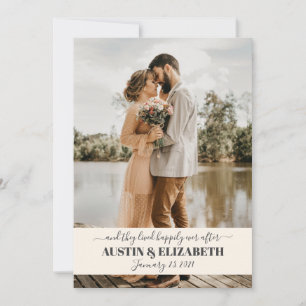 They lived happily ever after wedding thank you invitation