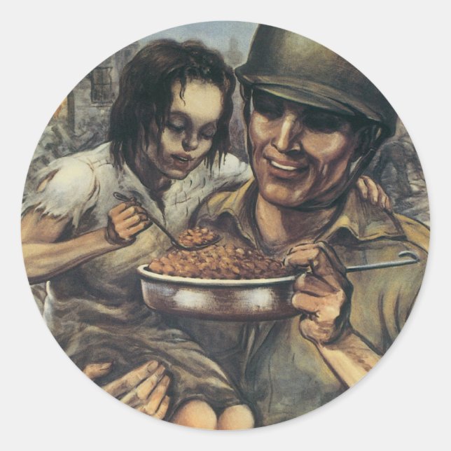 They Need Food ~ Plant More Beans Classic Round Sticker (Front)