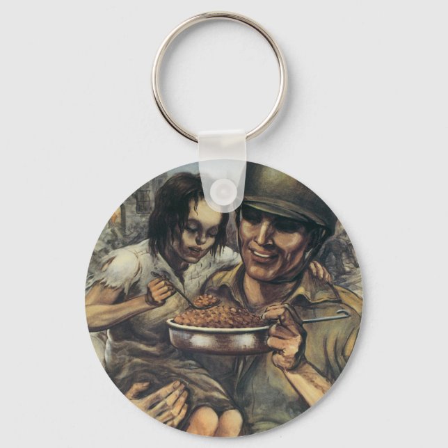 They Need Food ~ Plant More Beans Key Ring (Front)