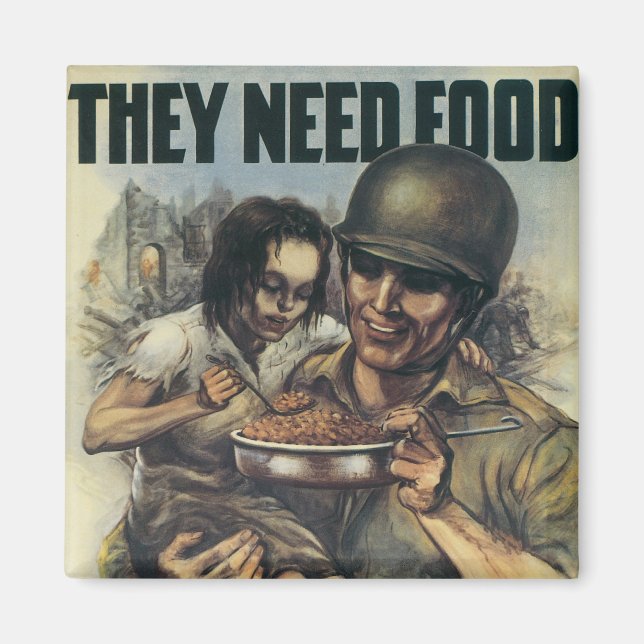 They Need Food ~ Plant More Beans Magnet (Front)