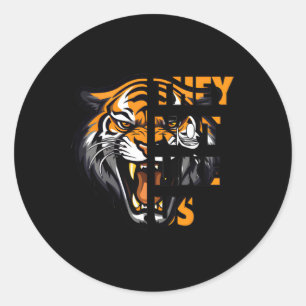 They Not Like Us Tigers Graphic Motivational Black Classic Round Sticker