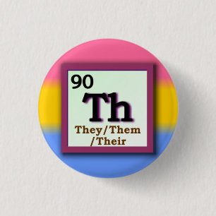 They -Periodic Table personal gender pronoun, Pan 3 Cm Round Badge