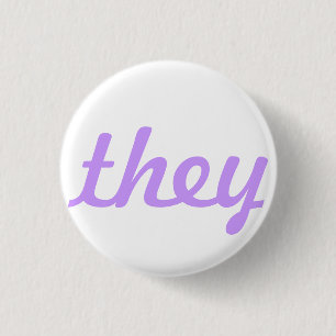 they pronoun button/pin 3 cm round badge