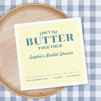 They’re Butter Together Yellow Bridal Shower Napkin