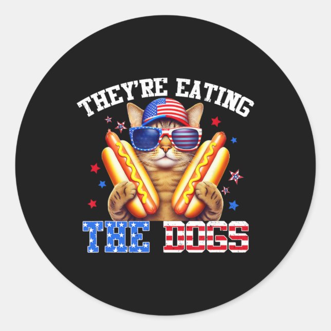 They’re Eating The Dogs And Cats Kamala Trump Deba Classic Round Sticker (Front)