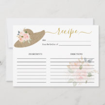 They’re Off to the Altar Bridal Shower Recipe Card