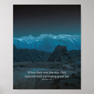 They Rejoiced With Exceeding Great Joy Matthew 2:1 Poster