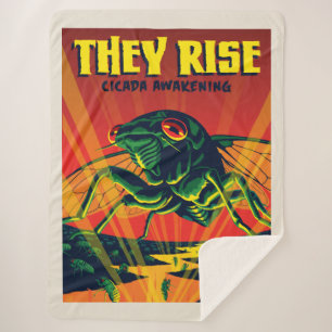 They Rise Cicada Awakening Sherpa Blanket