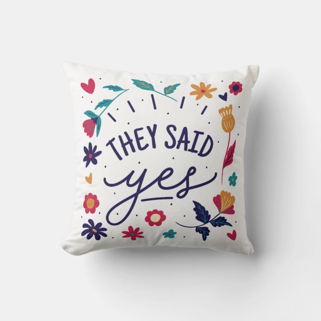 They Said Yes Engagement Cushion (Front)
