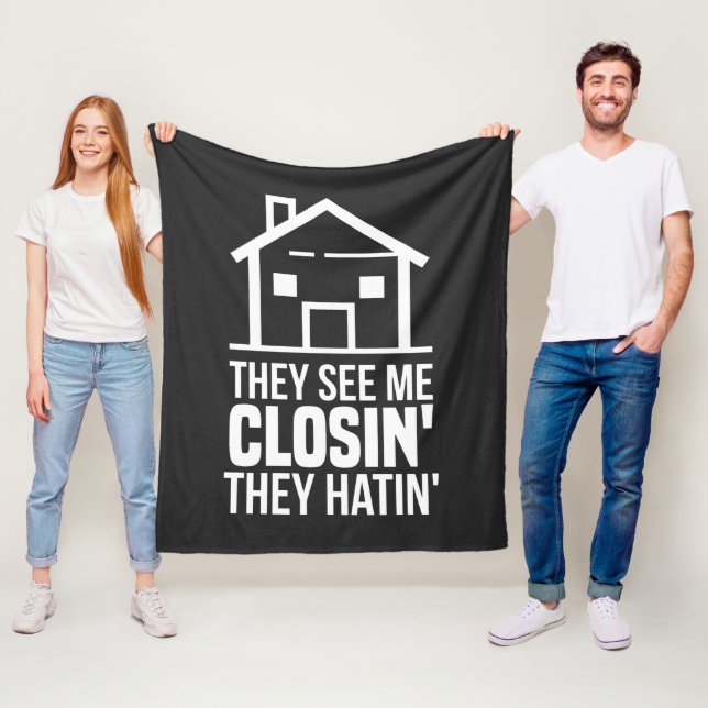 They See Me Closing Realtor Estate Agent Fleece Blanket (In Situ)